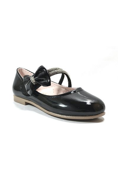 Onlo Ayakkabı Onlo Shoes Ty.723 Black Velcro Stone Girls' Ballerina Shoes