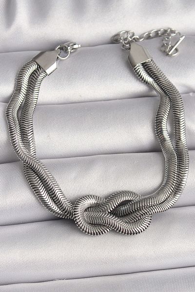 merland benvecocuk 316L Steel Silver Color Knot Model Women's Bracelet - Lisinya