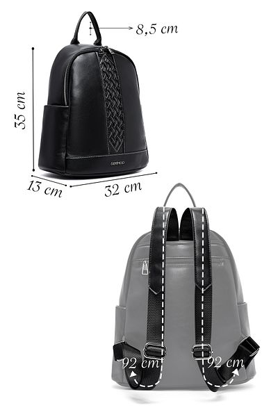 Derimod Women's Black Patterned Backpack 25Sbd265118