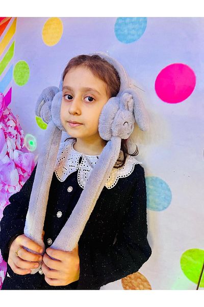 doğan hediyelik High Quality Plush Movable Moving Ears Rabbit Kids Hat Headphone