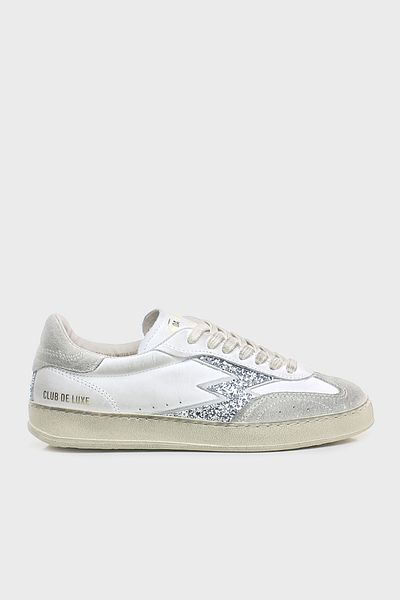 moaconcept Leather Logo Glitter and Suede Detailed Vintage Sneaker Shoes Shoes Mg630Co