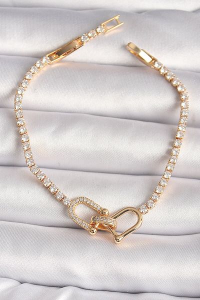 merland benvecocuk Brass Gold Color Waterway Zircon Stone Model Women's Bracelet - Lisinya
