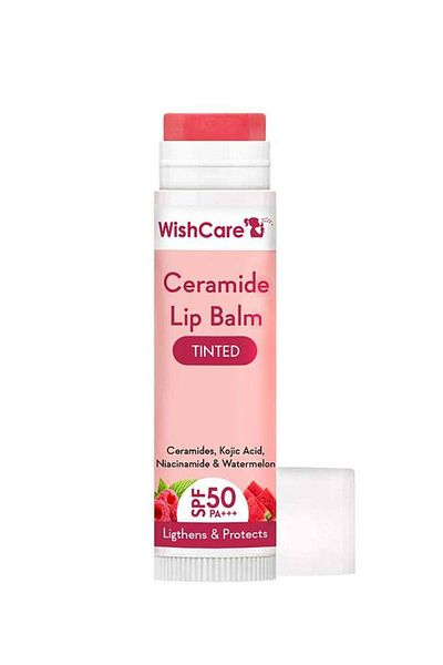 WishCare Tinted Ceramide Lip Balm with SPF50 PA+++ - Kojic Acid & Niacinamide - For Lip Lightening & Protecti