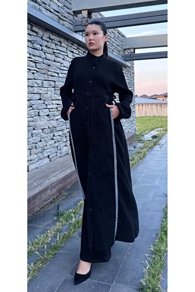 SARE ERKMEN Tesettür Ferace - Kap Yazlık %100 Pamuk Müslin Kumaş