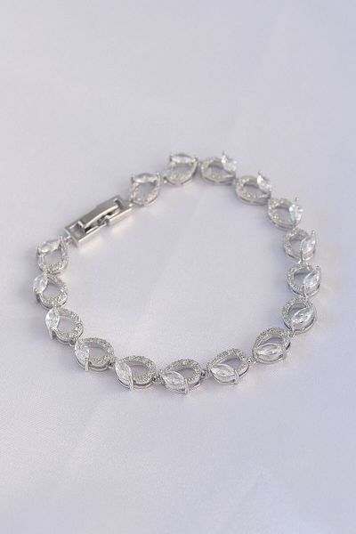 merland benvecocuk Vip Series Brass Zircon Stone Silver Color Barley Model Bracelet - Lisinya