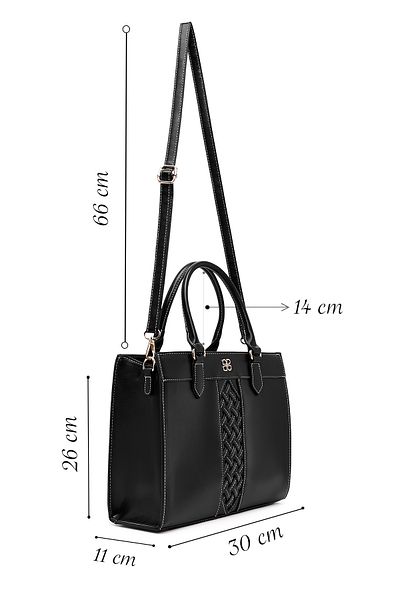 Derimod Women's Black Long Strap Patterned Shoulder Bag 25Sbd264118