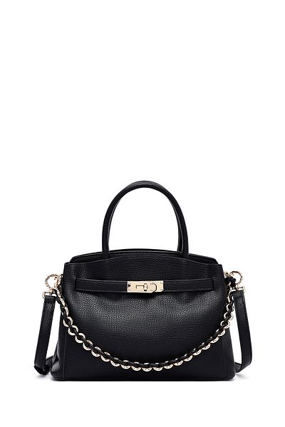 Derimod Women's Black Long Strap Mini Shoulder Bag 25Sbd2493Ft