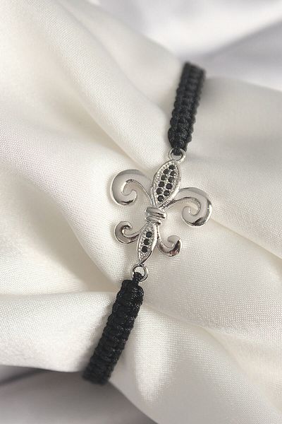 merland benvecocuk Brass Silver Color Zircon Stone Embroidered Lily Model Elevator Macrame Model Women's Bracelet - Lisinya