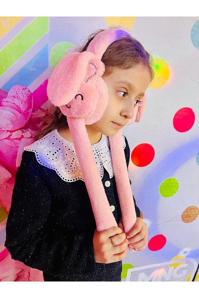 doğan hediyelik High Quality Plush Movable Moving Ears Rabbit Kids Hat Headphone