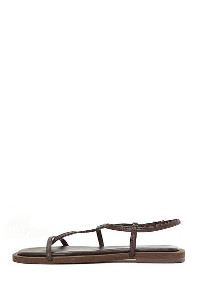 Derimod Women's Brown Flip Flops Leather Sandals 25Sfd270118