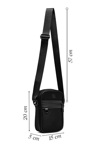 Derimod Men's Black Mini Fabric Messenger Bag 25Sbd30116F