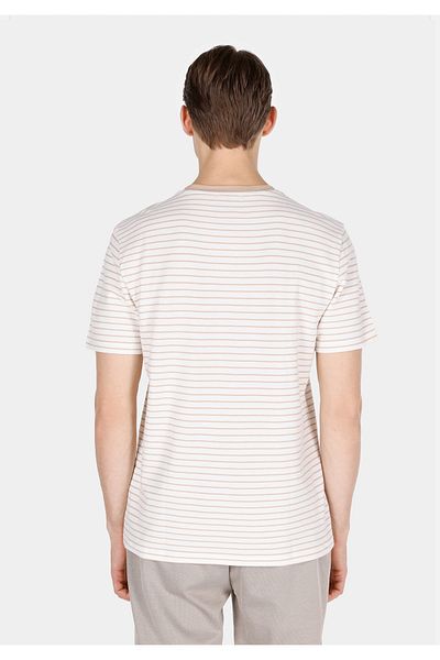 Colin's Regular Fit Round Neck Striped Men's Beige Short Sleeve T-Shirt