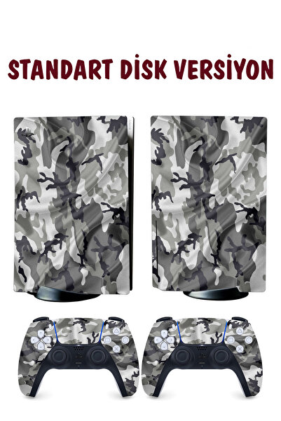 KT Decor Siyah Beyaz Kamuflaj Playstation 5 Full Sticker Kaplama Seti