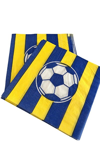 partyrüyası Yellow Navy Blue Trophy Themed 16-Person Birthday Set with Streamers Mod1