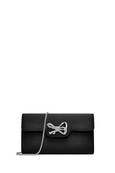 Derimod Women's Black Stone Long Chain Strap Evening Dress Box Bag 25Sbd27376F