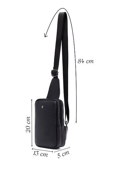 Derimod Men's Black Mini Leather Crossbody Bag 25Sbd3533Ft
