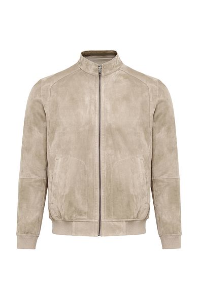 Derimod Suarez Men's Beige Judge Collar Leather Jacket 25Sgd6571Re