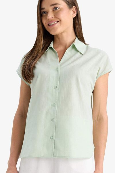 DeFacto Regular Fit Flared Cotton Short Sleeve Shirt E8472Ax25Sm