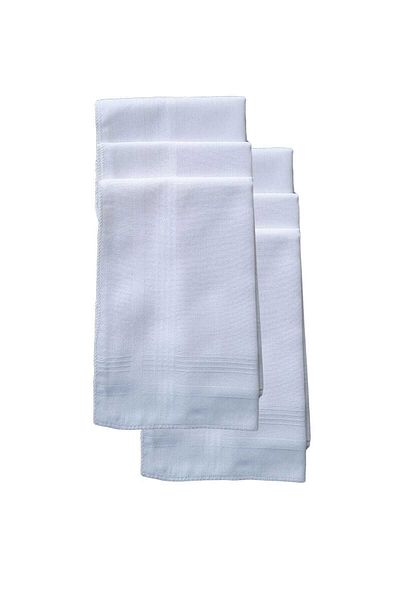 merland benvecocuk 6 Pack Hand Pocket Collar Fabric Handkerchief 36X36 cm 100 Cotton Tm White