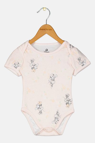 Disney Toddlers Girl Round Neck Short Sleeve Graphic Print Bodysuits, Multicolor