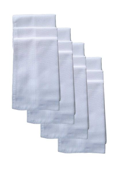 merland benvecocuk 12 Pack Hand Pocket Collar Fabric Handkerchief 36X36 cm 100 Cotton Tm White
