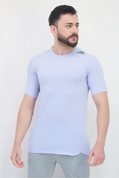 adidas Men Sportswear Fit Short Sleeves Training T-Shirt, Pale Blue