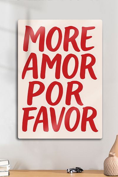 DekorHane Metal Print Table - More Amor Por Favor, Chill Vibes, Home Office Decorative Artistic Glossy