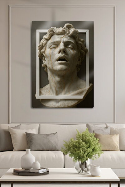 DekorHane Vedere 3D Sculptură Mitologică Artistică Pictură din metal strălucitor