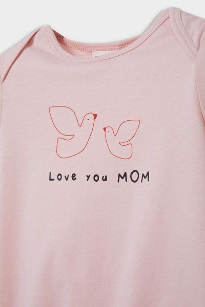 DeFacto Baby Girl Newborn Patterned Combed Cotton Short Sleeve 2-Piece Jumpsuit E4022A525Sm