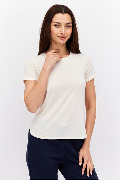 adidas Women Regular Fit Short Sleeve Training T-Shirts, Cream