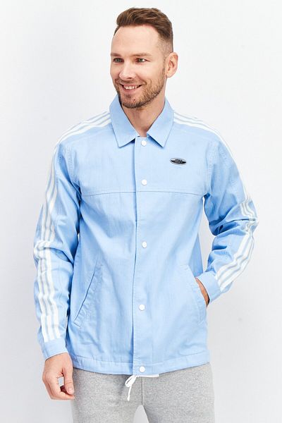 adidas Men Sportswear Fit Long Sleeve Brand Logo Jacket, Blue
