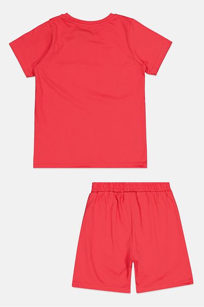 Batman Kids Boy 2 Pieces Crew Neck Short Sleeve T-Shirt And Pull On Shorts, Red
