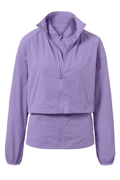 Tchibo Women Sportswear Fit Plain Running Jacket, Lavender