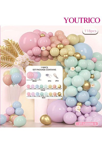 Youtrico Dreamy Macaron Balloon Garland - Pastel Colour Wedding Decoration