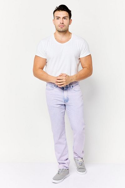 Esprit Men Straight Fit Washed Non Stretchable Jeans, Washed Lavender