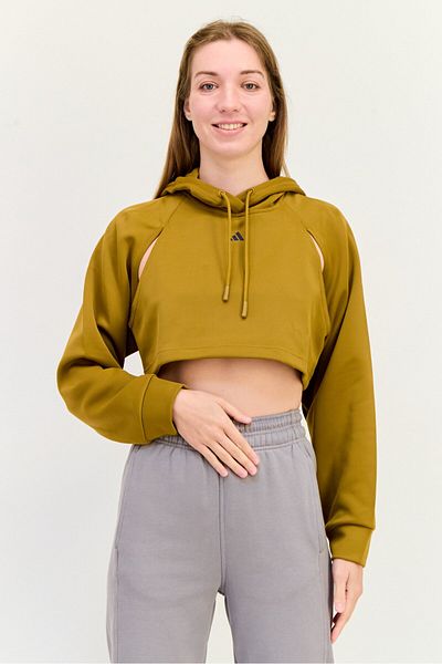 adidas Women Sportswear Fit Long Sleeve Outdoor Hoodie, Brown