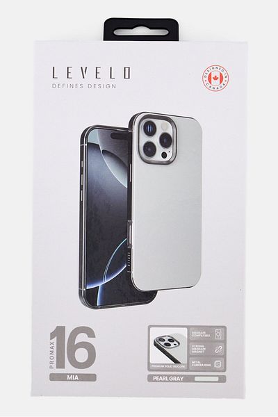 Levelo Iphone 16 Pro Max Mia Magsafe Compatible Phone Case, Pearl Grey