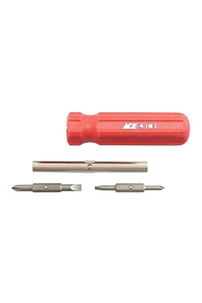 Generic مفك براغي ACE 4 في 1 باللونين الأحمر والفضي