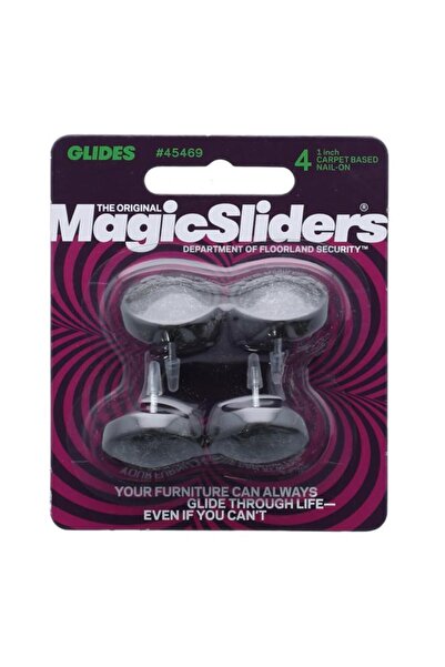 Generic مجموعة ماجيك سلايدرز من 4 قطع مثبتة على السجاد، لون بيج وأسود، مقاس 1...