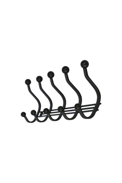 Generic رف حائطي من InterDesign York Lyra بخمسة خطافات، برونزي رقم 53671