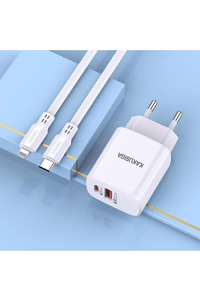 REDz Accessories Pachet adaptor KSC-925 cu cablu Lightning de 1 m, compatibil cu iPhone, alimentare PD20W, alb