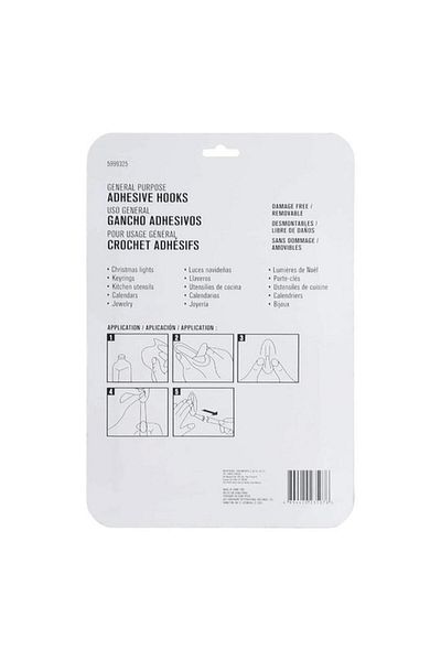 Generic ACE 12-Piece General Purpose Damage Free Adhesive Hook with Strips White