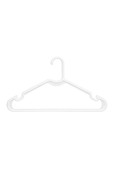 Generic علاقة ملابس بلاستيكية متينة من ويتمور، 3 قطع، بخطاف غير مركزي، لون أبيض، 6345-9029-3-WHT