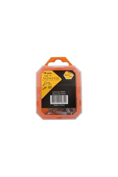 Generic طقم مسامير تثبيت وربطة عين مقاومة للصدأ من هوني بي، مكون من 16 قطعة، فضي ورمادي، ZY15341