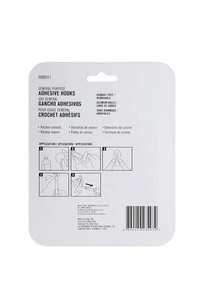 Generic خطاف لاصق متعدد الأغراض خالٍ من التلف من ACE، مكون من 7 قطع مع شرائط شفافة، 3.5 × 2.5 سم