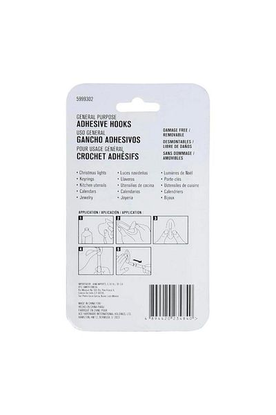 Generic خطاف لاصق متعدد الأغراض خالٍ من التلف من ACE، مكون من 20 قطعة مع شرائط شفافة مقاس 1.8 × 1.2 سم