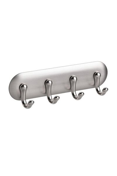 Generic InterDesign Brushed Stainless Steel 4-Hook Rack Chrome 54470