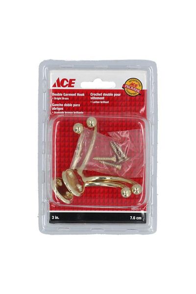 Generic خطاف ملابس مزدوج من ACE باللون الذهبي مقاس 3 بوصات