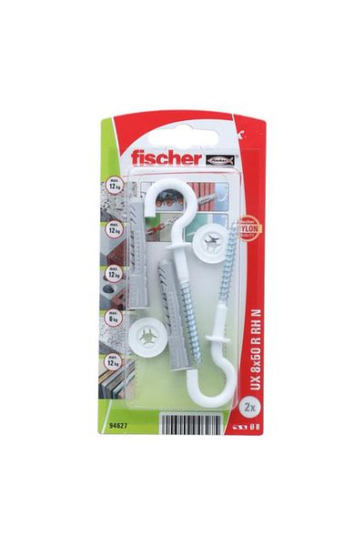Generic فيشر قابس عالمي UX 8 × 50 RH مع حافة وخطاف دائري متعدد الألوان 94627