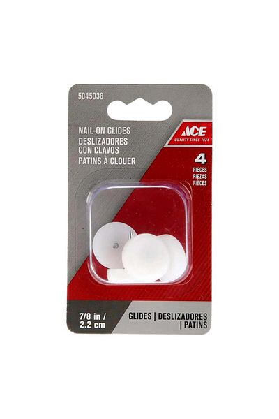 Generic مجموعة ACE من 4 قطع من المسامير البلاستيكية الدائرية ذات الشكل المنزلق باللون الأبيض 2.2 سم AI0001